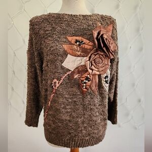 Vintage Bonnie & Bill by Holly Boucle Sweater • Embellished • Size Medium
